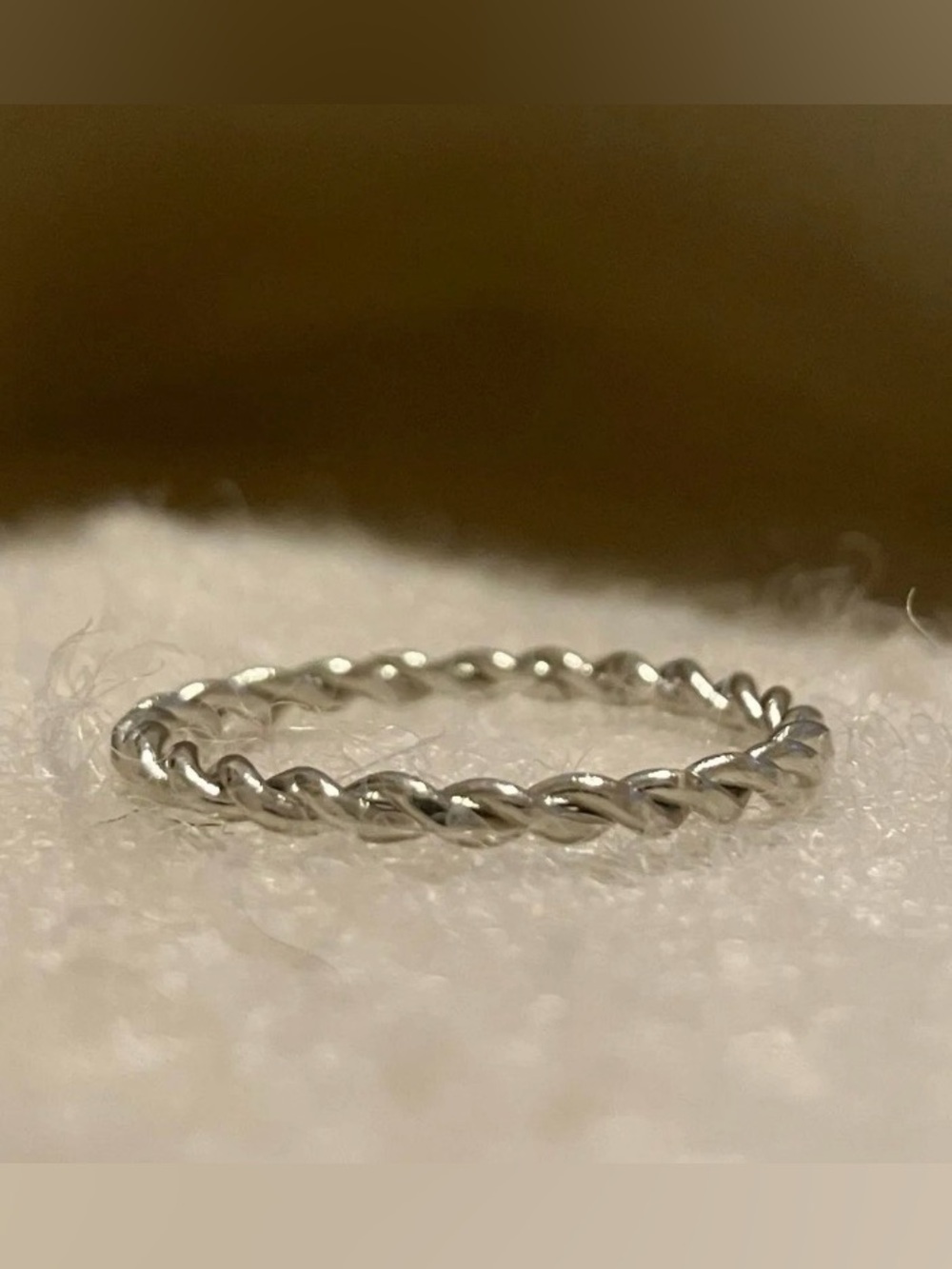 Dainty Silver Twisted Rope Ring